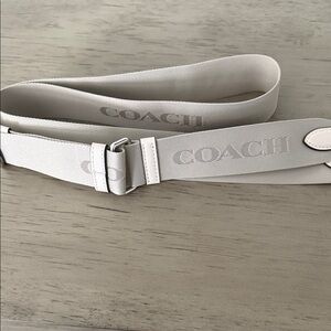 Coach cream signature crossbody strap silver hardware